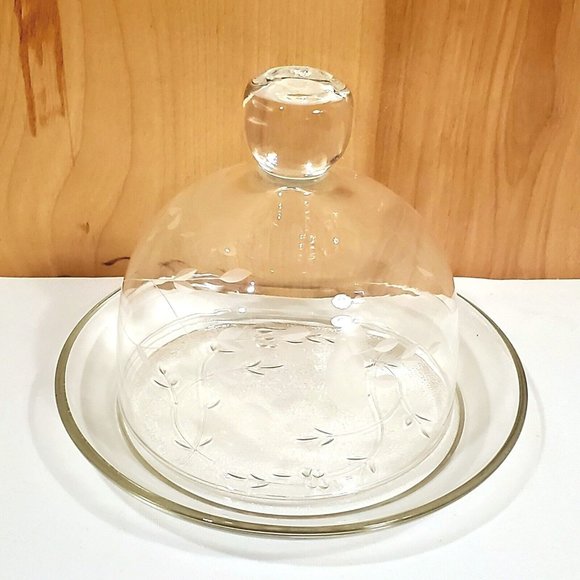 Princess House Other - Princess House Heritage Etched Domed Butter Cheese Dish embossed design 1980s
